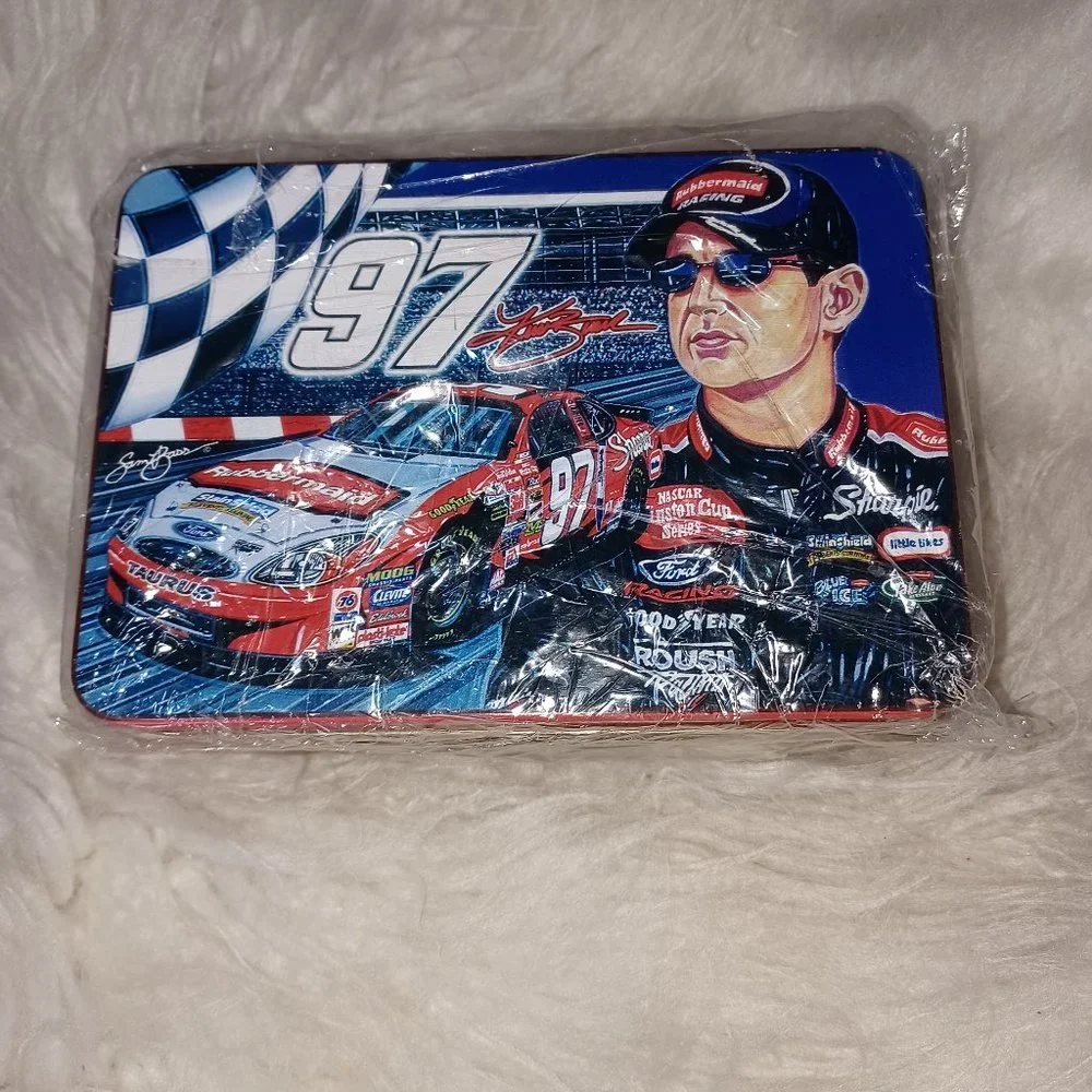 NEW Kurt Busch Collectible Metal Tin NASCAR #97 Velveeta Cheese Kraft 6x4x2-in